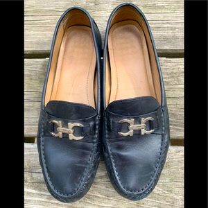 Black Leather Salvatore Ferragamo Saba Loafers